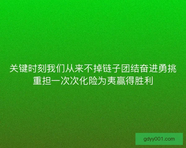 关键时刻我们从来不掉链子团结奋进勇挑重担一次次化险为夷赢得胜利